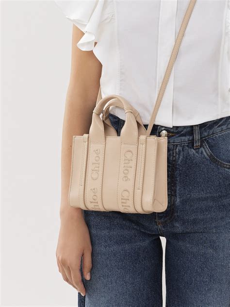 chloe miniature|chloe mini woody tote.